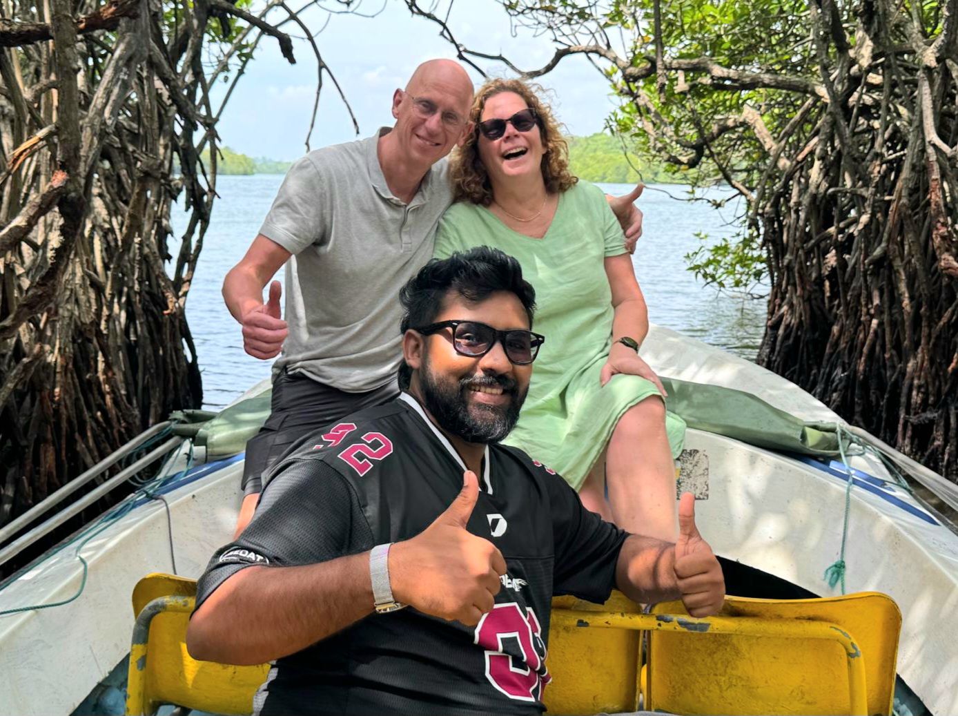 Guests with their Sri Lankan chauffeur-guide